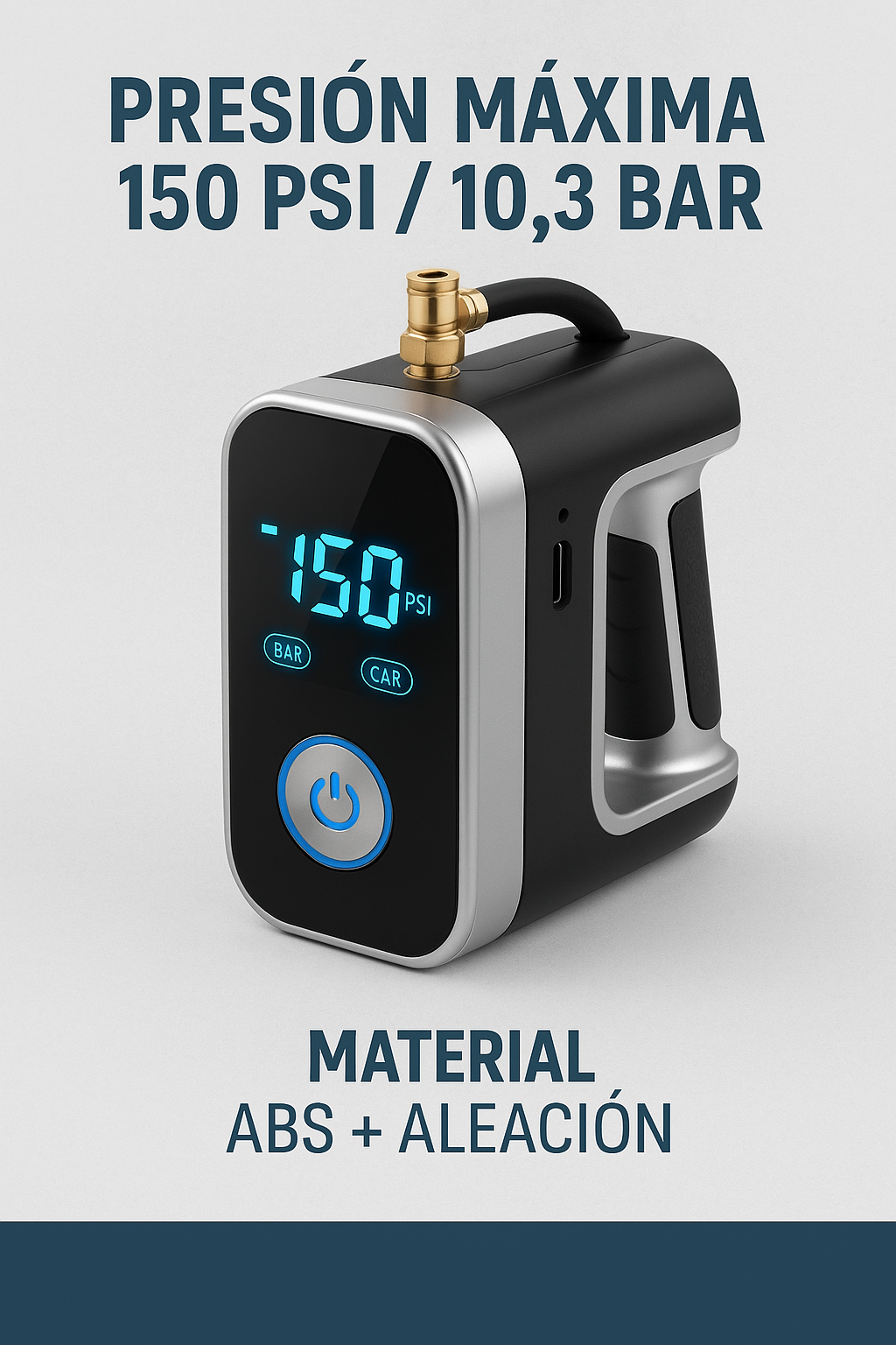 Mini Inflador Eléctrico 150 PSI con Pantalla