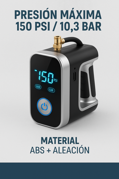 Mini Inflador Eléctrico 150 PSI con Pantalla
